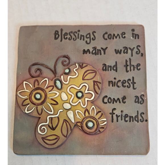 GANZ 3D Hanging Plaques Tiles Inspirational Quotes 5"x5" set of 2 RARE - Picture 2 of 5